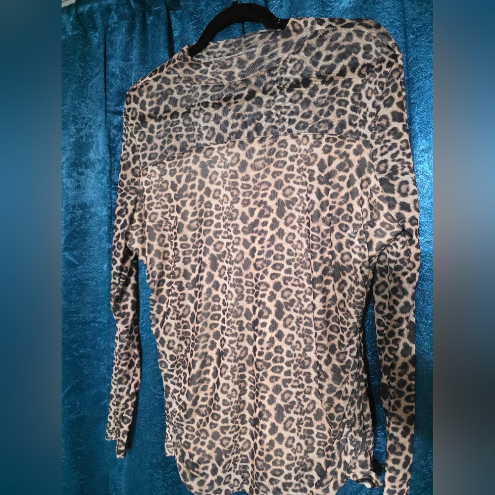 Maurices Animal Print Mesh Top